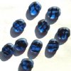 10 14mm Flat Cut Oval Window Bead Sapphire Tortoise